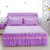 欧佩丹韩式公主风蕾丝边夹棉床裙单件防滑床垫保护套1.5m1.8米单双人席梦思加厚床罩(紫色)第3张高清大图