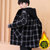 2018新款男士冬季外套绒厚款呢子大衣格子韩版风衣学生(1907卡其 3XL)第3张高清大图