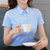 燕舞 BD2FX722108Z1F 夏季工作服 女式短袖衬衣 定制商品 35-40码（计价单位：件）蓝色(39 蓝色)第4张高清大图