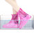 新款防滑耐磨鞋套防污雨雪天男女户外旅游雨鞋学生水鞋套带防水层(325#蓝色 L码（39-40鞋码）)第5张高清大图