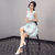 莉菲姿 2017夏季韩版新款时尚女装圆领印花修身无袖连衣裙女(图色 XL)第3张高清大图