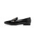 森达2021秋季新款商场同款石头纹马衔扣气质女单鞋3WR01CA1(黑色 36)第2张高清大图