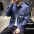 冲锋道 男士新款长袖衬衫薄款纯色舒适棉质休闲日系风格牛仔衬衣服青年潮寸衫装/KXP-G05(深蓝色 M)第5张高清大图