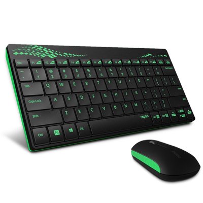 雷柏（Rapoo） X220 无线键鼠套装（绿色）