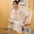 雅黛琳睡裙夏季短袖公主风甜美中长款连衣裙DF33104(白色 M)第5张高清大图