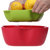 西派珂双层创意水果盘零食糖果干果盒欧式时尚水果盆套装组合果盆(黄黄套装)第2张高清大图