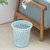 家用无盖简约客厅垃圾桶厕所镂空纸篓卫生间废纸桶厨房大号垃圾筒(大号-卡其色（送垃圾袋一卷）)第5张高清大图