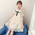女童夏季连衣裙2021新款中大童夏装韩版裙子儿童时尚蕾丝公主裙(l30 米色)第4张高清大图