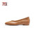 马内尔春季新款尖头纯色百搭单鞋舒适平跟真皮女鞋G01261(啡色 35)第2张高清大图
