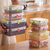 茶花冰箱收纳盒水果保鲜盒专用厨房塑料长方形冷冻食品密封盒(绿色 570ml)第4张高清大图