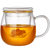 玻璃杯带把家用茶水分离办公室男女透明过滤带盖喝水花茶泡茶杯子(圆润350ML（加厚款）)第5张高清大图