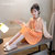 CaldiceKris（中国CK）女童橘色格子防晒服吊带套装CK-FS3403(150 桔色)第3张高清大图