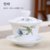 陶瓷功夫茶具茶碗茶杯冲茶器泡茶碗白瓷家用简约单个三才盖碗套装(节节高盖碗)第3张高清大图