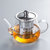 透明玻璃茶具套装家用功夫茶杯茶台简约客厅办公室泡茶茶壶小茶盘(400ml壶+公杯+绿把杯6件套)第3张高清大图