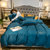 法澜兰卡100%纯棉四件套40S全棉床单被套被罩纯色床上用品4件套(字母-月光蓝)第4张高清大图