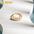国美黄金 925银珍珠 QUEEN系列戒指（金色双排款）2103K101第3张高清大图