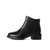 森达2021冬季新款商场同款简约时尚粗跟舒适休闲女短皮靴4AJ01DD1(黑色 34)第2张高清大图