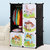 索尔诺卡通衣柜简易儿童宝宝婴儿收纳柜组合塑料树脂组装衣橱衣柜(粉色6门1挂 A3106)第2张高清大图