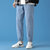 传奇保罗牛仔裤男潮牌2021年夏季薄款直筒宽松束脚休闲舒适长裤子（M-4XL）812302(蓝色 XL)第3张高清大图