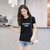 Dream Gate夏季新款T恤长字母印花休闲纯色修身韩版女装(黑色 M)第5张高清大图