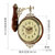 汉时欧式复古双面钟客厅静音创意时钟金属壁钟实木装饰挂钟 HDS20(双面棕色)第2张高清大图