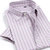 新款男士牛津纺短袖商务休闲格子条纹纯色衬衫(DXN26粉紫方格)第3张高清大图