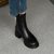 SUNTEK欧洲站冬2021新款黑色女鞋中跟圆头粗跟马丁靴厚底后拉链短靴(39 黑色单里)第9张高清大图