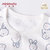小米米minimoto新生儿婴儿宝宝和尚服长袖上衣 绑带和袍打底内衣(米白 52cm（0-3月）)第3张高清大图