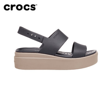 Crocs卡骆驰2020春季新款布鲁克林女士厚底舒适时尚凉鞋|206453(黑色 35)