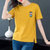 【灵薇雅】夏季韩系100%纯棉旺仔卡通印花宽松圆领短袖T恤衫D7176(天蓝色 XL)第3张高清大图