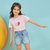 阿狸童装2021夏季新款印花纯棉T恤(130 粉色)第4张高清大图