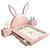 朷木 儿童床男孩女生兔子创意小户型卧室现代简约软包皮床单人梦幻美式公主床(1.5*2.0米（抽屉结构） 床+乳胶床垫+床头柜*2)第5张高清大图