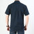 吉普盾   新品男士商务休闲纯棉修身大码青年衬衣短袖衬衫7111(深蓝色 4XL)第3张高清大图