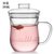 物生物蘑菇杯茶杯韩版创意潮流透明玻璃杯带把便携花茶泡茶办公杯380ML /420ML/500ML(绿色)第5张高清大图