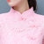 VEGININA 韩版百搭时尚显瘦改良旗袍蕾丝连衣裙 3231(粉色 L)第4张高清大图