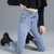 高腰牛仔裤女春季浅色新款修身显瘦显高弹力紧身小脚铅笔裤(黑色 XL)第2张高清大图