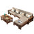 紫茉莉新中式实木沙发组合贵妃转角可拆洗三人布艺沙发床户型客厅家具(下单颜色备注 双+双+（拉床）茶几)第3张高清大图