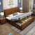 恒兴达 橡胶木新中式实木双人床1.8米1.5m现代简约高箱储物主卧床北欧婚床家具(1.5*2米原木色 床+床垫)第5张高清大图