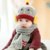 儿童帽子婴儿围巾套装宝宝帽子0-3-6-12个月秋冬毛线女童小孩帽子1-2岁(黄色)第4张高清大图