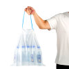 垃圾袋家用自动收口抽绳塑料袋加厚厨房一次性大号穿绳塑料垃圾袋(3卷45只 提绳式 默认材质)