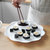 创意厨房餐具带盖双层饺子盘E789饺子水果多用厨房工具带沥水盘(白色)第2张高清大图