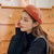 伊格葩莎秋冬英伦复古秋冬羊毛画家帽女士蓓蕾帽子(砖红色 帽围：56-58cm)第2张高清大图