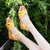 夏季新款凉鞋女坡跟韩版绑带侧空学院风女鞋罗马鞋h597(黄色 40)第2张高清大图