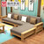 曲尚 现代中式实木沙发  L型客厅沙发家具组合套装 908(胡桃色+咖啡 4人位+贵妃脚踏)第2张高清大图