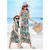 亲子装夏季新款母女度假沙滩背心长裙110-160码 S-XL码女童绵绸宽松无袖连衣裙10(XL码 绿色)第4张高清大图