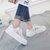 JOHLIN DREAM小白鞋女2021年夏季新款薄款网面透气网鞋百搭韩版板鞋女潮(白色 37)第5张高清大图
