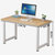 钢木电脑桌台式家用简易书桌现代简约办公桌笔记本桌子(柚木色+白架)第4张高清大图