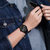 Tramxv特曼希2021新款男士手表时尚商务针扣式牛皮表带防水石英腕表日本进口机芯运动男式款表学生黑色表盘(黑色)第4张高清大图