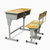 【京好】孩童学习桌椅套装 现代简约环保实木桌子椅子小孩课堂学校教育机构A86（物流到付）(黄色双人带靠背 20套（物流到付）)第5张高清大图