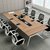 DF办公会议桌培训桌现代简约洽谈桌钢架DF-B1224(橡木色 1200*2400*760mm)第3张高清大图